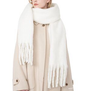 6682 Big Scarf Coloured Oversized Tassel Soft Fall Winter Thick